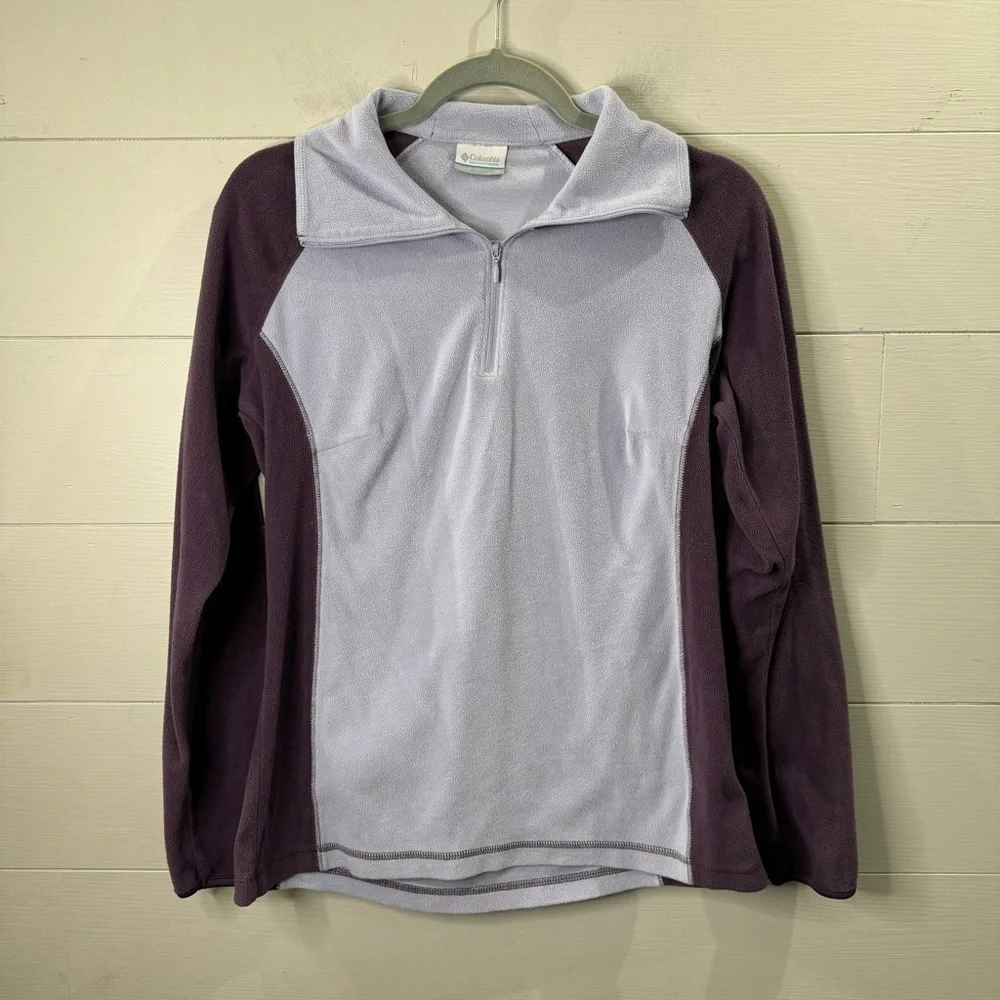 Columbia | Women’s Quarter Zip Purple Colorblock Lightweight Sweater Size Medium